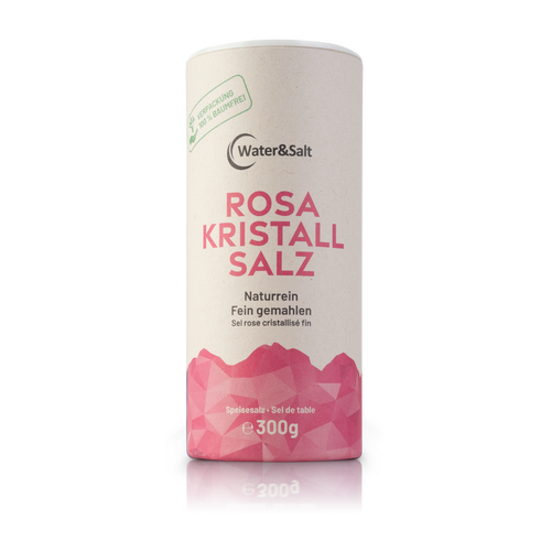 Rosa Kristallsalz fein 300g – 250 Mio. Jahre alt 84 Mineralien Himalaya naturbelassen